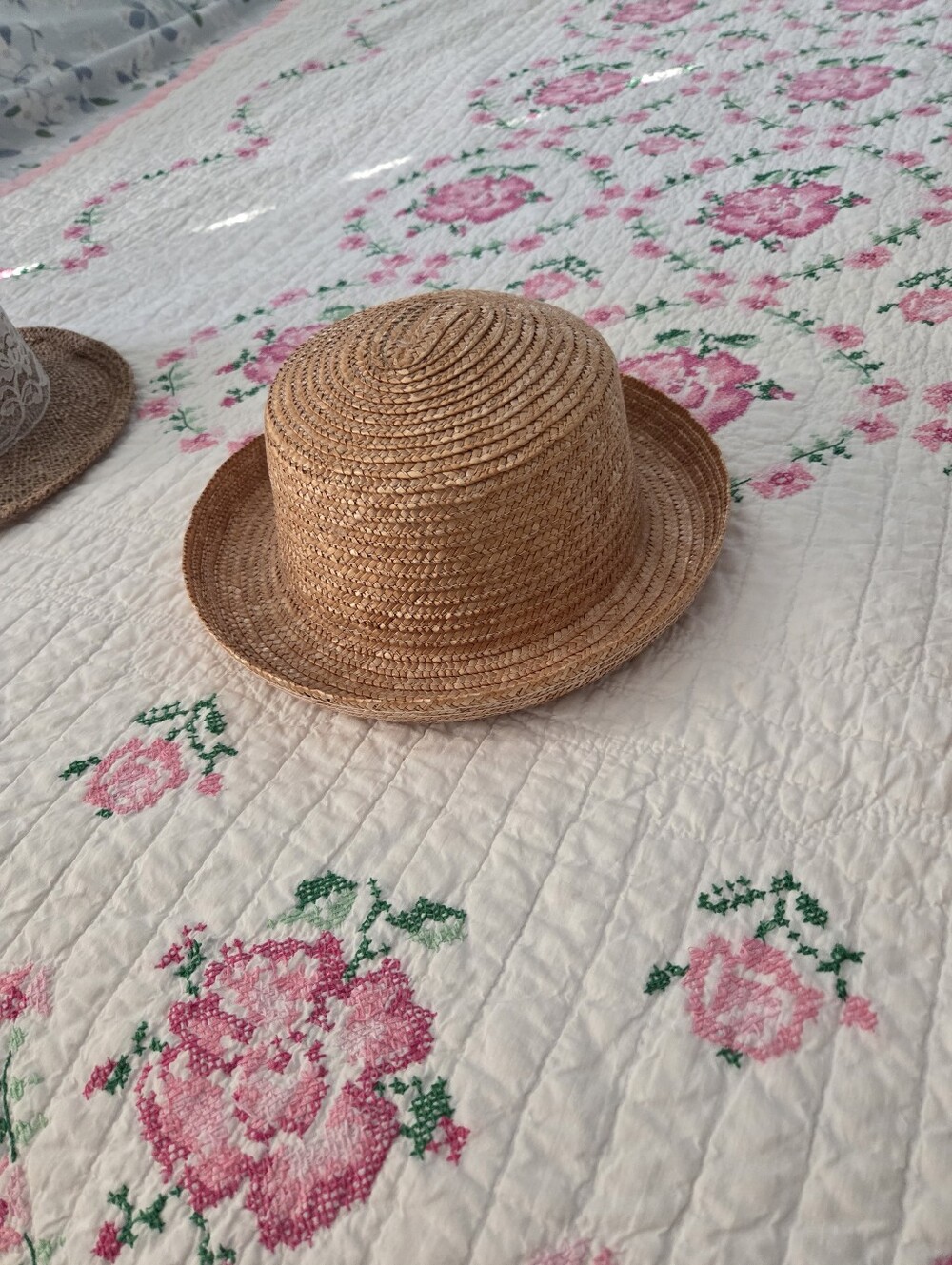 Straw Bowler Hat